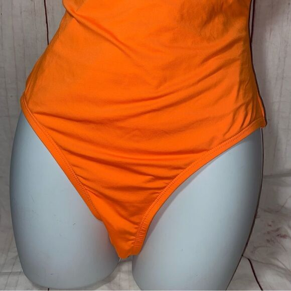NEW! Lucky Brand Women's Sea of Love|One Piece Swimsuit|Neon Tangerine | Small - Picture 3 of 9